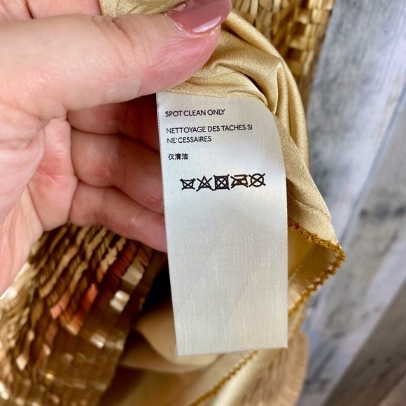 NWT Anthropologie Maeve Natalia Sequined Midi Skirt in Gold Size Small Petite. - Picture 9 of 16